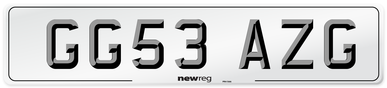 GG53 AZG Number Plate from New Reg